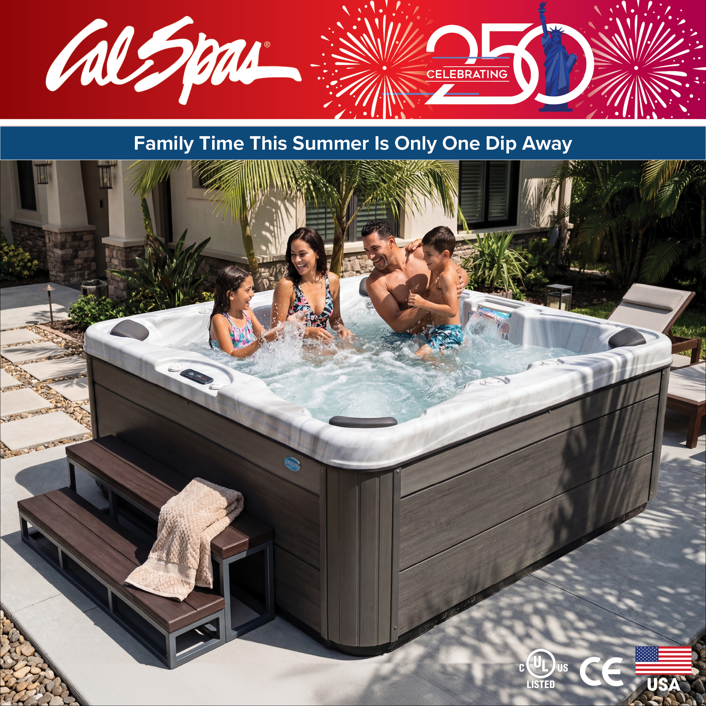 Calspas hot tub being used in a family setting - Murfreesboro